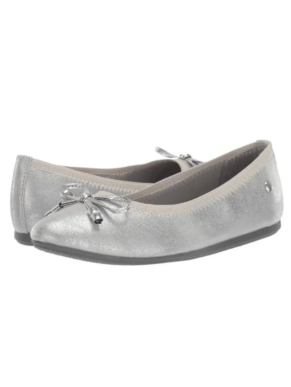 NEW Hush Puppies Josie Metallic Slip On Dress Ballet Flat Memory Foam Shoes Kids